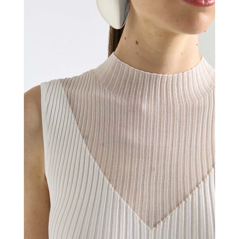 Cue Solid And Sheer Rib Knit Tank image number 2